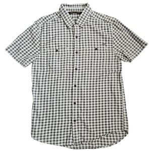Harley Davidson Men's Gray Brown Chain Stitched Plaid Shirt Size Medium